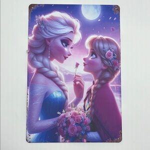 Frozen Metal Wall Art with Elsa and Anna
